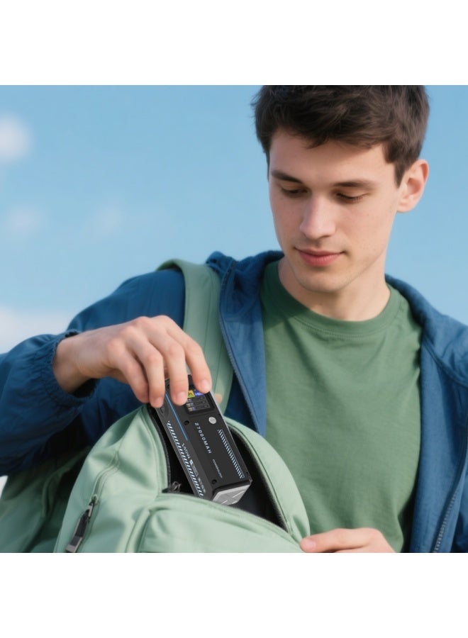 باورولوجي بنك طاقة ذكي بشاشة عرض 27000 مللي أمبير/ساعة / شحن الكمبيوتر المحمول / شحن متزامن / PD 140 واط / صغير الحجم وقابل للحمل / PPBCHA83 - أسود - Image 5